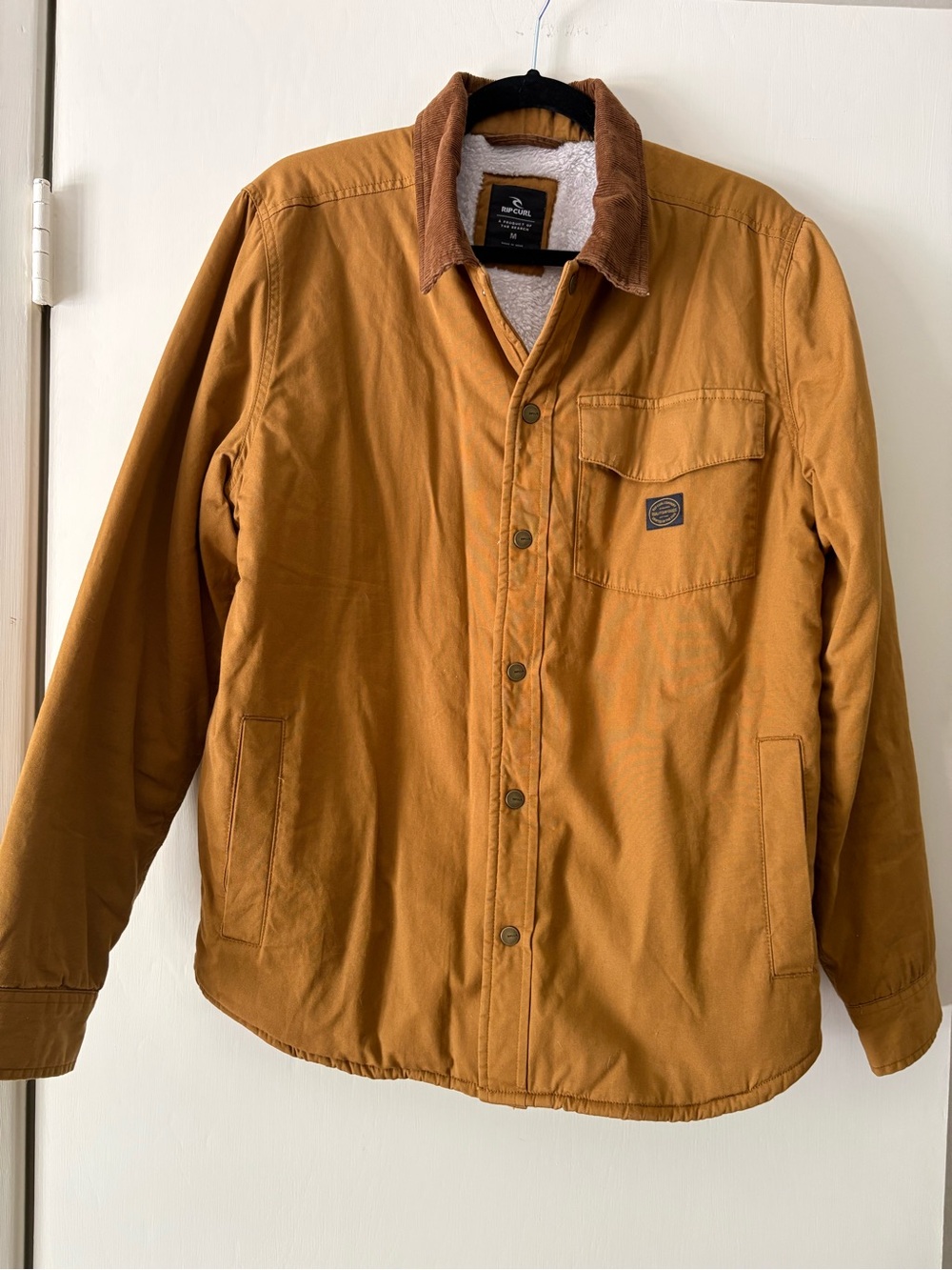 Rip Curl Men's (Carhartt-Style) Brown Work Jacket with Sherpa Lining